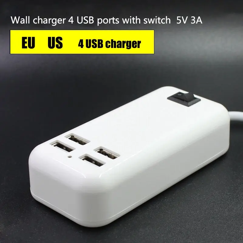 Ameec ЕС Plug 5V3A 4 Порты стены концентратора станция USB Зарядное устройство для