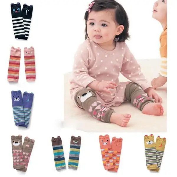 Retail Wholesale Cartoon Air Conditioning Baby Leg Warmers Boys Girls Toddler knee-length Striped Warmer |