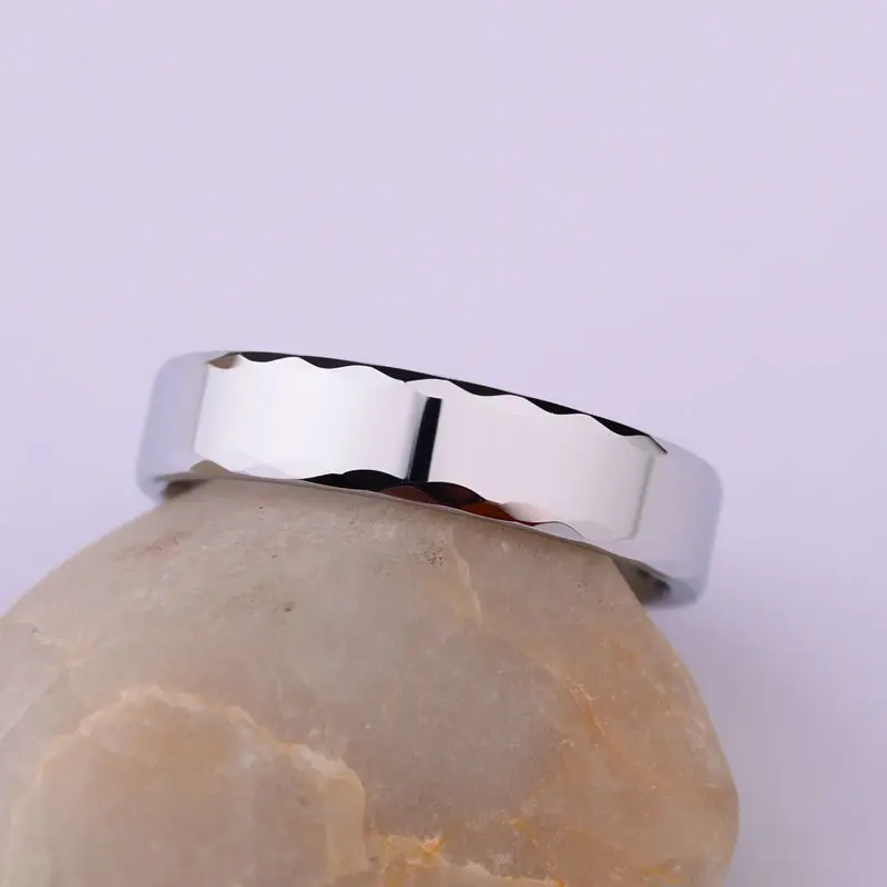 Новые модные вольфрамовые кольца для пар высокополированные волнистые размером