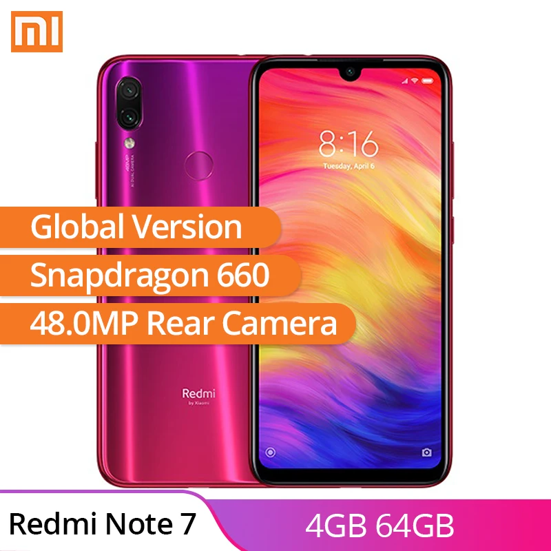 Итальянский склад глобальная версия Xiaomi Redmi Note 7 4 ГБ 64 Восьмиядерный процессор