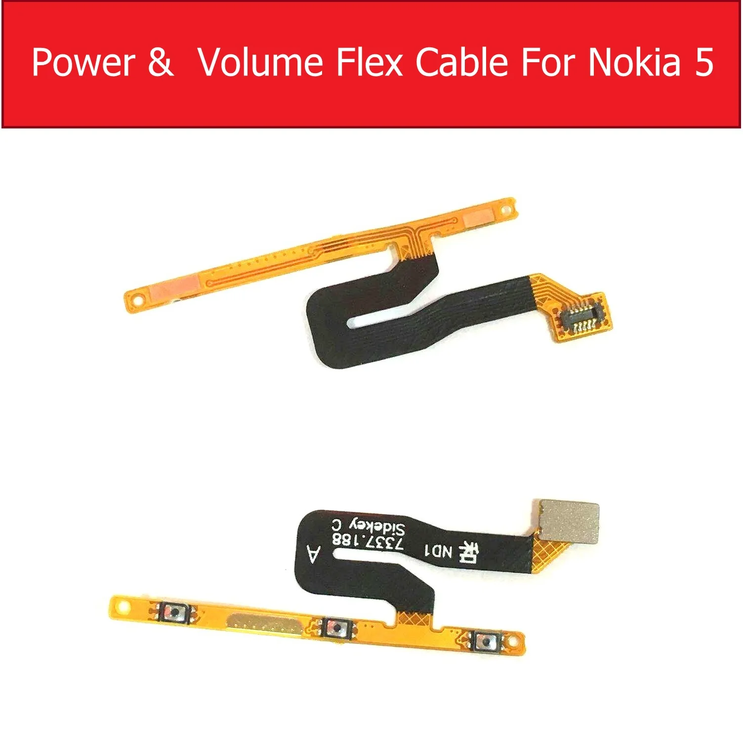 100% натуральный гибкий кабель громкости и мощности для Nokia 5 TA-1024 1027 1044 1053 кнопочный