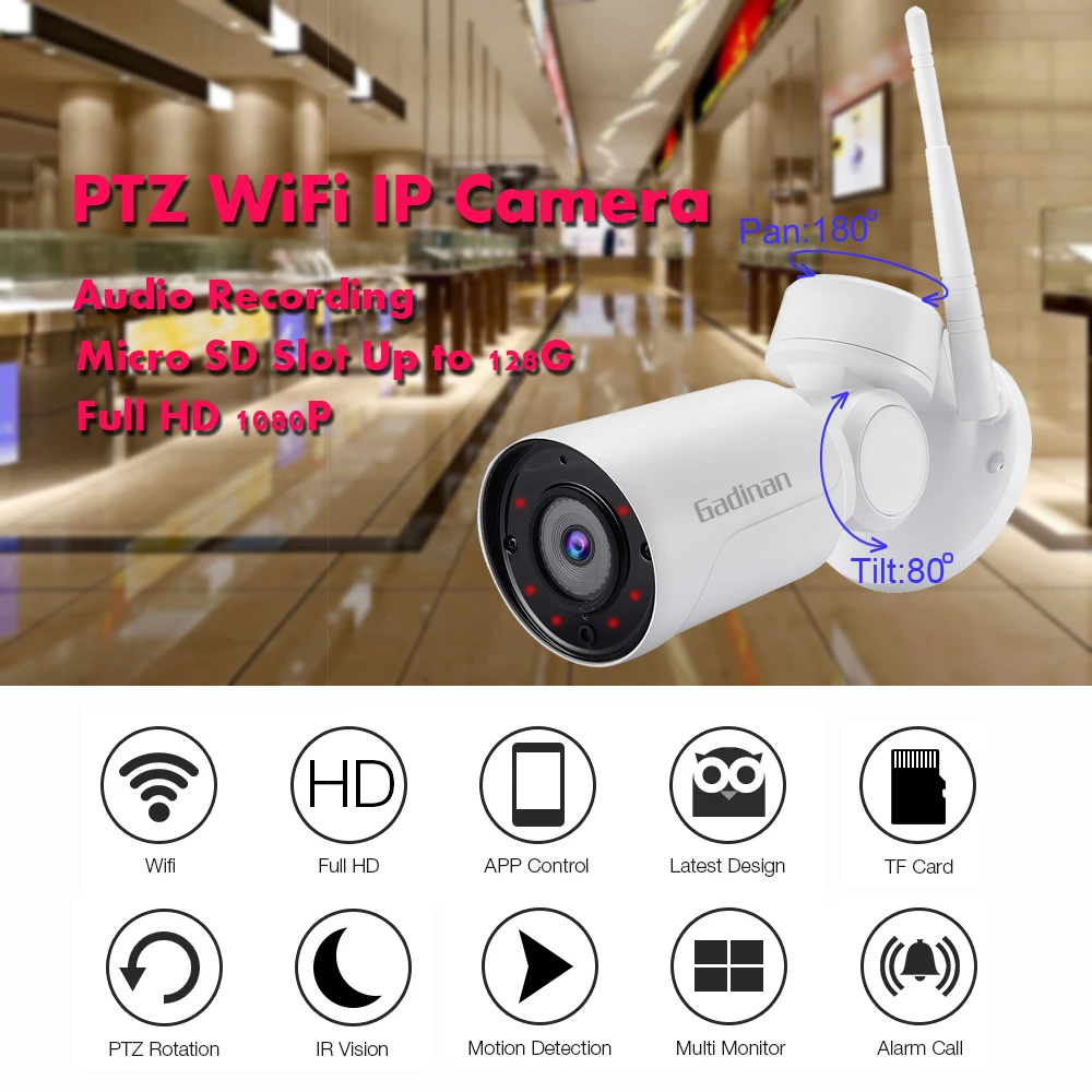 GADINAN 1080P 2MP Yoosee мини POE IP PTZ 2,8-12 мм 4xzoom IP Камера Открытый Wi-Fi Onvif аудио P2P видеонаблюдения Водонепроницаемый пуля Камера