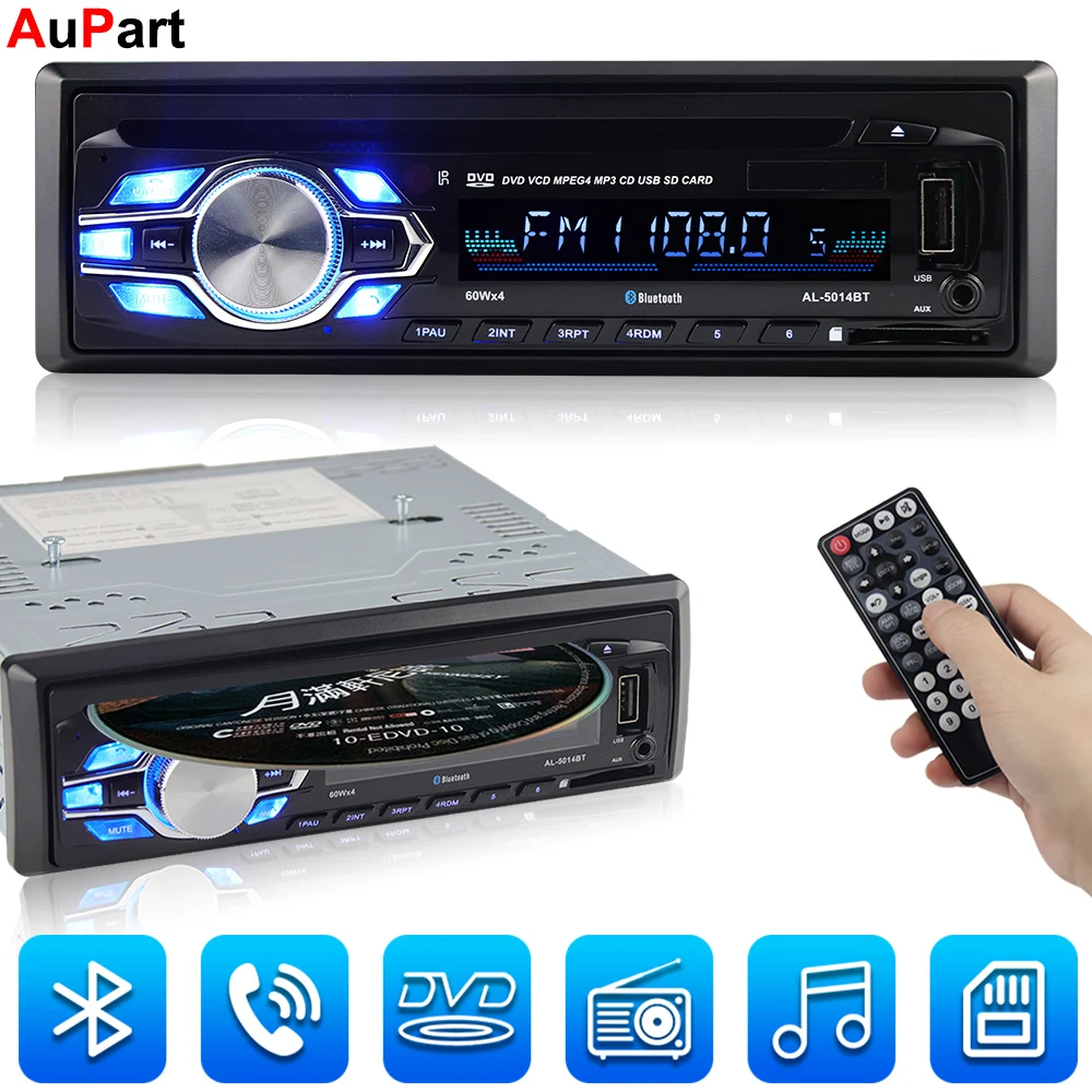 Радио автомобильный CD плеер Automotivo 1 Din 12 в Bluetooth Авторадио аудио авто стерео USB AUX DVD