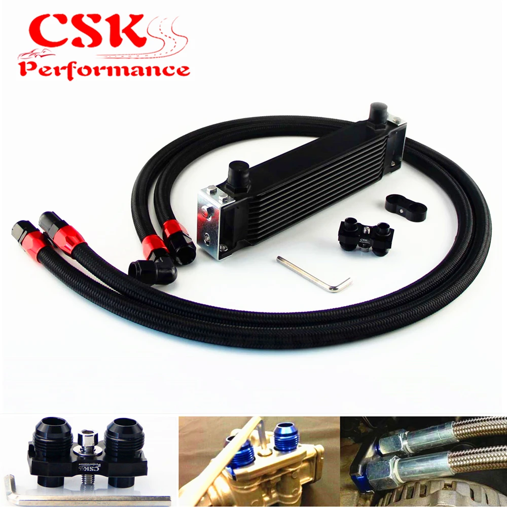 Комплект масляного радиатора AN10 10 рядов 248 мм в британском стиле с кронштейнами