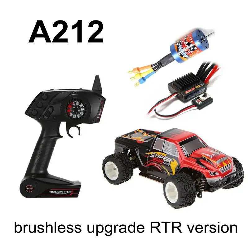 A212 brushless RTR RC WLtoys A202 A212 A222 A232 A242 A252 1:24 автомобиля ударная установка RTR бесщеточная модернизация EZRUN 2030 мотор 18A ESC AX5S 2,4 г радио - Цвет: A212 brushless RTR