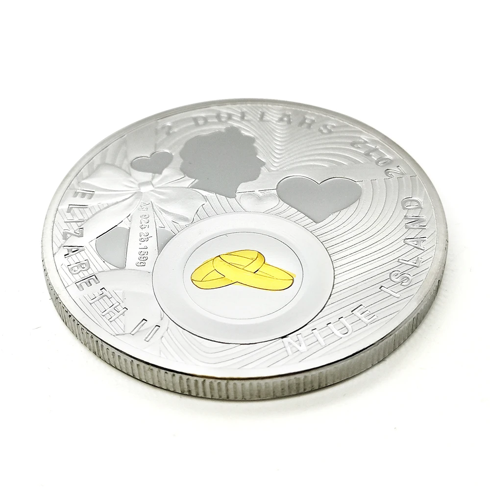 Британская королевская Свадебная Золотая монета сувенирное кольцо Серебряная