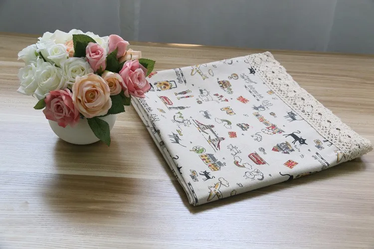 Корейский мультфильм кошки скатерть дом/вечерние/Декор для обеденного стола домашний стол/холодильник лен хлопок пылезащитный чехол