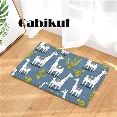 18 Придверные коврики с милым принтом Альпака коврики для кухни и ванной 40X60or50x80cm - Цвет: 18