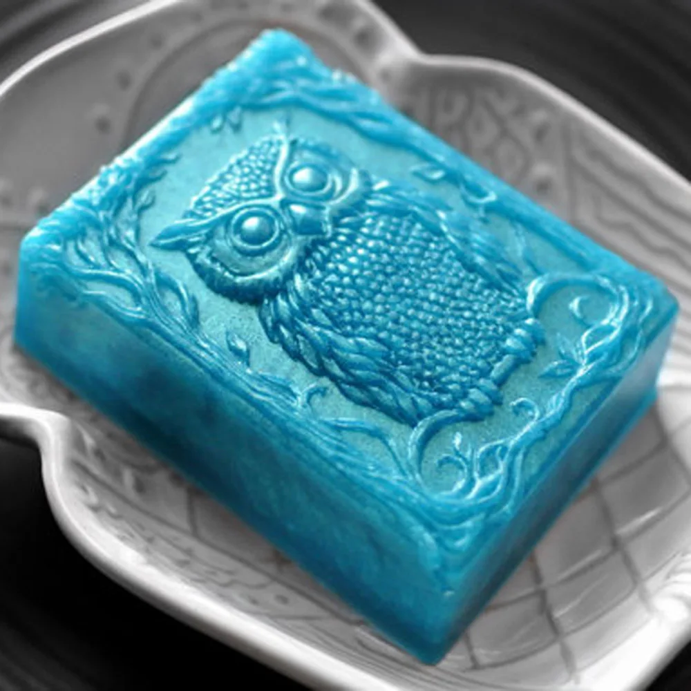 Силиконовая формочка PRZY с изображением мудрой Совы в дереве знаний квадратной