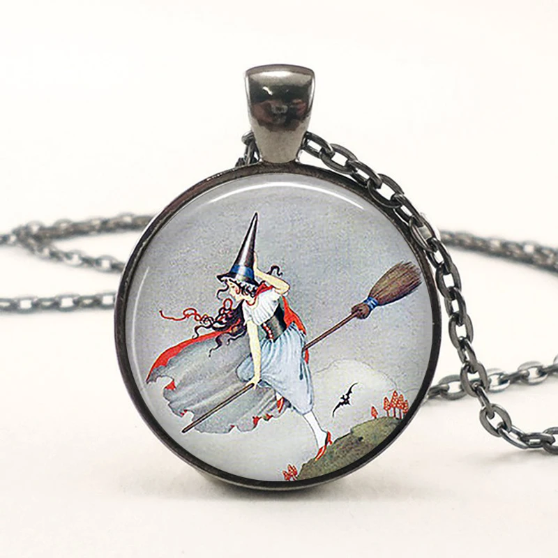 Оптовая продажа Очаровательное ожерелье ведьмы с подвеской в форме метлы