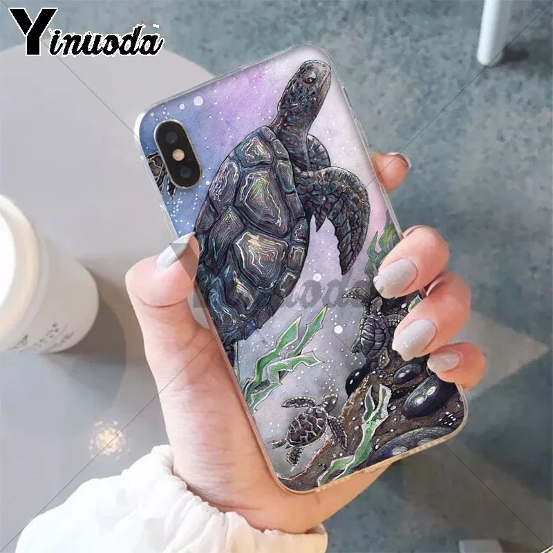 11pro MAX Акварельная черепаха ТПУ Мягкий силиконовый чехол для телефона iPhone X XS 6 6s 7