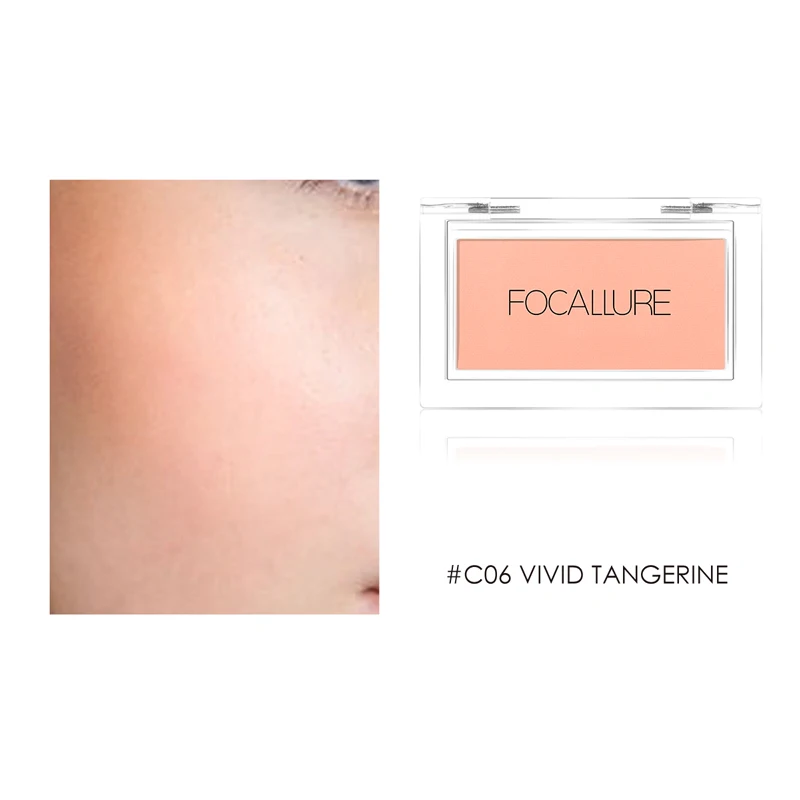 C06 FOCALLURE 9 видов цветов Румяна для лица Пудра натуральная Щековая основа минеральный пигмент Стойкий матовый румяна палитра - Цвет: C06