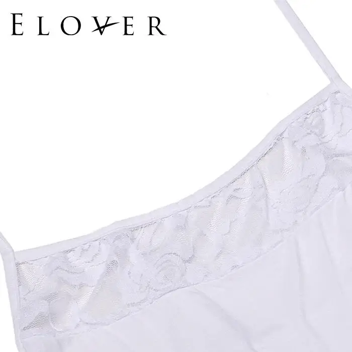 Elover Babydoll нижнее белье Мини Кружева стринги ремень спагетти лук Лоскутное