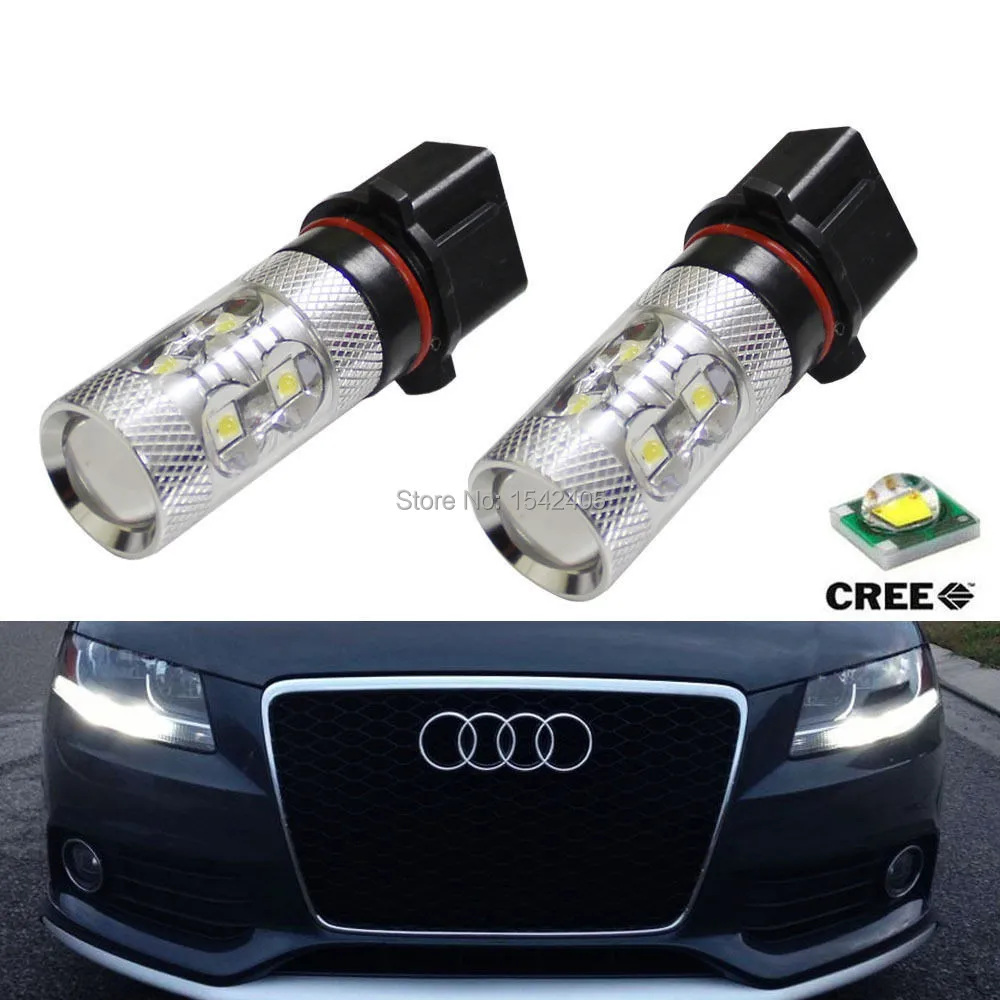 Ксеноновые белые 50 Вт P13W CREE светодиодные лампы дневные ходовые огни DRL для 2008 12 Audi