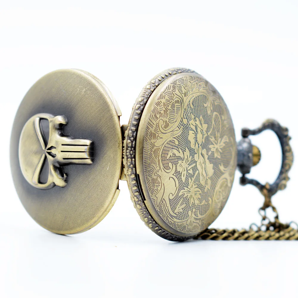 Vintage Retro The Punisher Skull Dial Roman Numeral Quartz Pocket Watch Analog Pendant Necklace Men Women Watches Chain Gift | Наручные