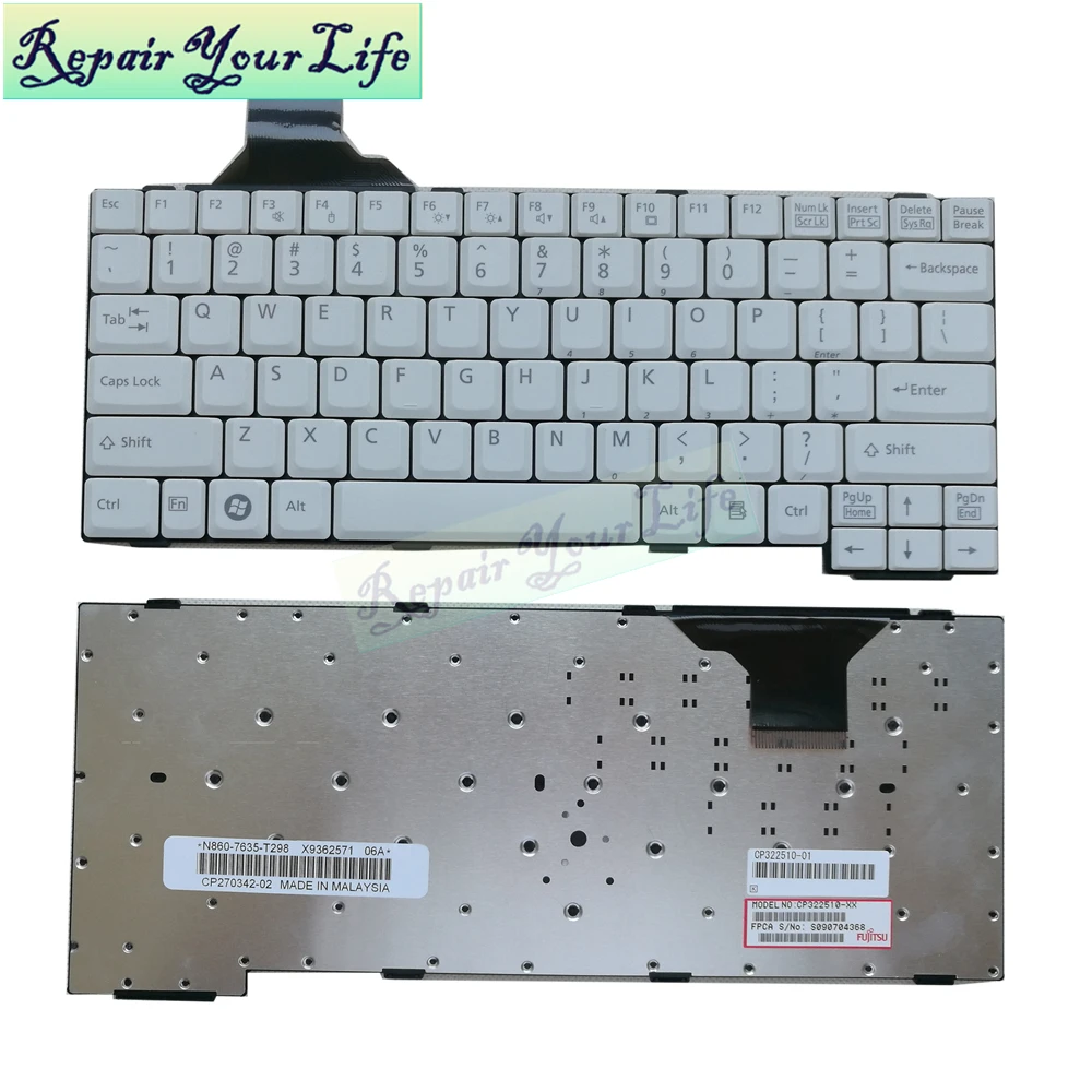 Клавиатура для ноутбука Fujitsu E8020 E8010 E8010D S7010D S7020 белая с английской раскладкой s