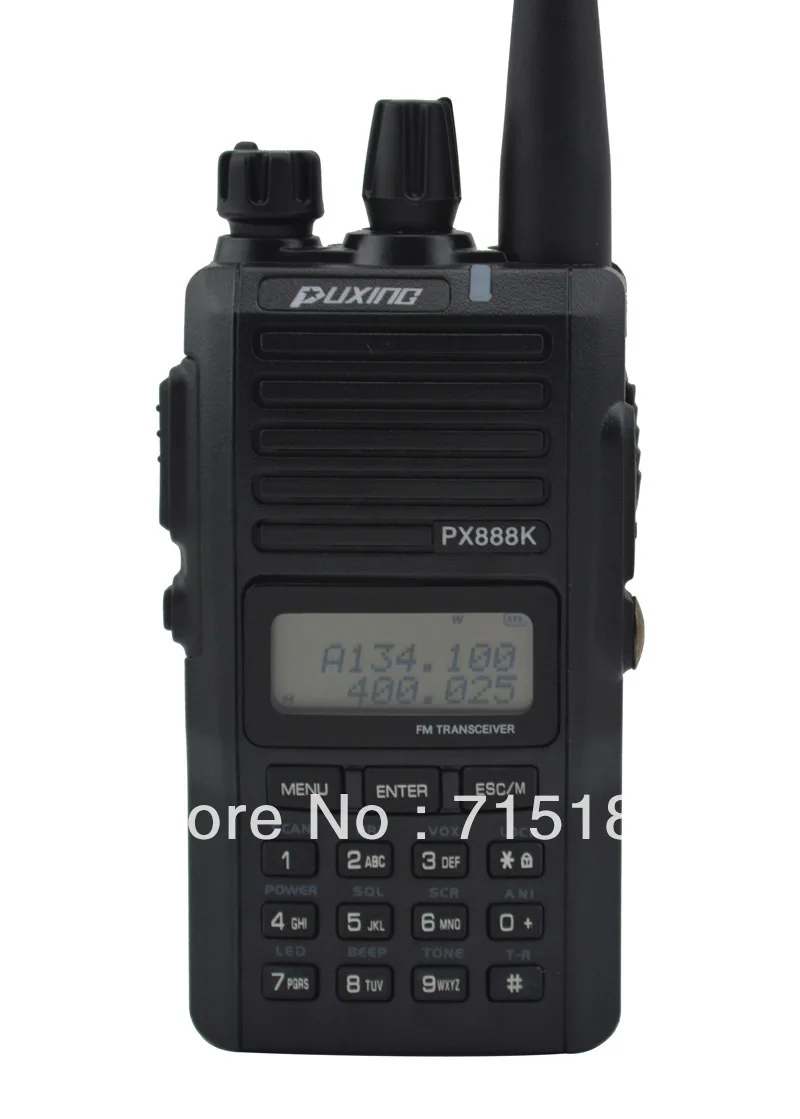 Black Color PUXING PX-888K Dual Band VHF&UHF Professional FM Transceiver 5w 128CH scanner radio PX 888K walkie talkie