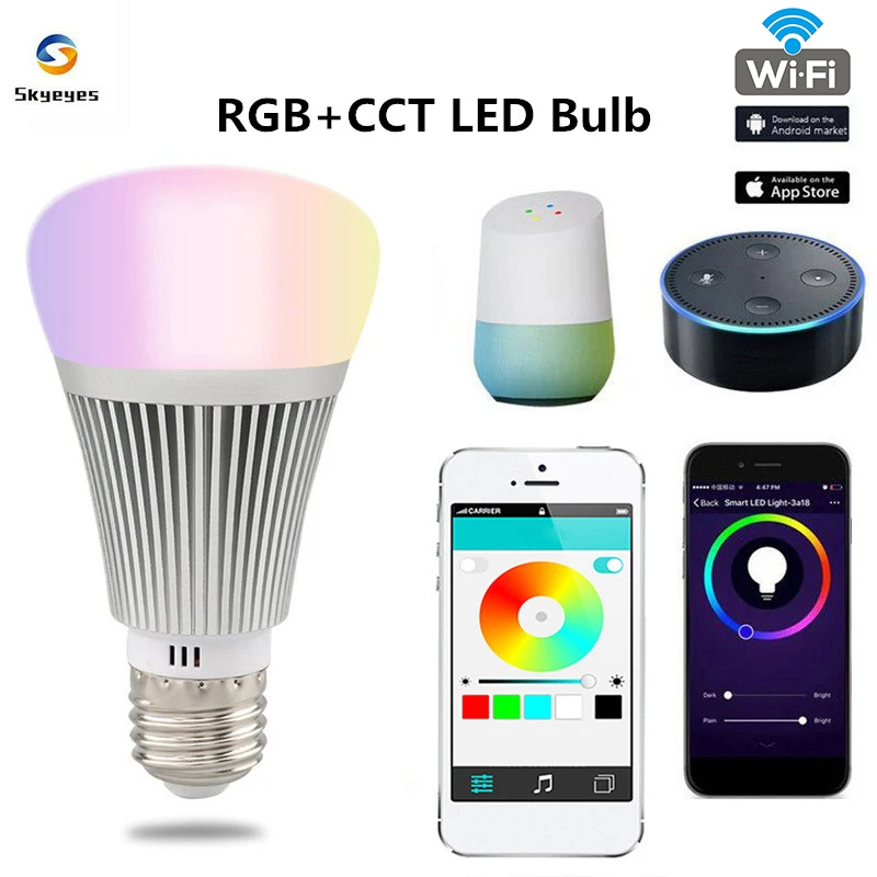 Skyeyes RGB CCT Светодиодный лампочки E14 E27 E26 B22 + W светильник 7 Вт светодиодный лампы