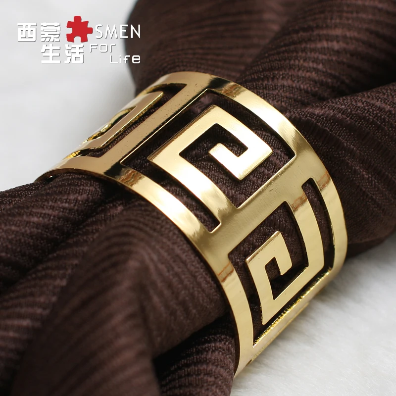 Кольца для салфеток из металлического сплава золотистого и серебристого цвета