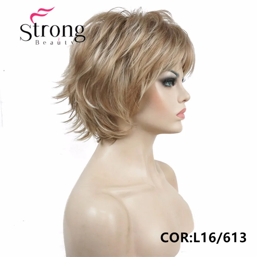 StrongBeauty короткий слоистый лохматый медный красный полный синтетический парик женские парики выбор цвета