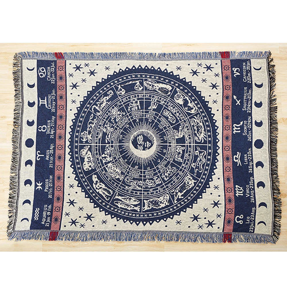 Голубой ковер ESSIE HOME с гороскопом для дивана гостиной спальни одеяло из