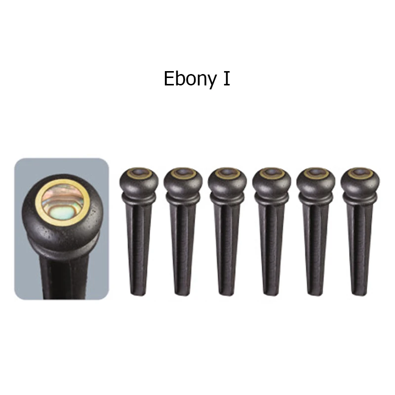 Ebony I x6 6 шт./компл. Акустическая гитара для порожка из эбенового дерева/с бычьей костью/из розового дерева/Cocopolo оболочки в народном стиле Аксессуары для гитары - Цвет: Ebony I x6