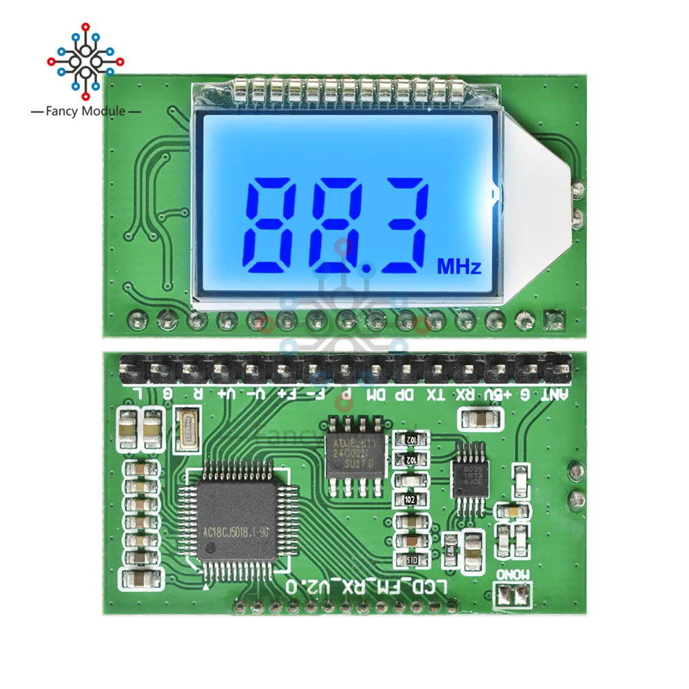 PLL lcd 87-108 МГц цифровой FM радио передатчик приемник модуль цифровой шумоподавление беспроводной микрофон стерео Boardn