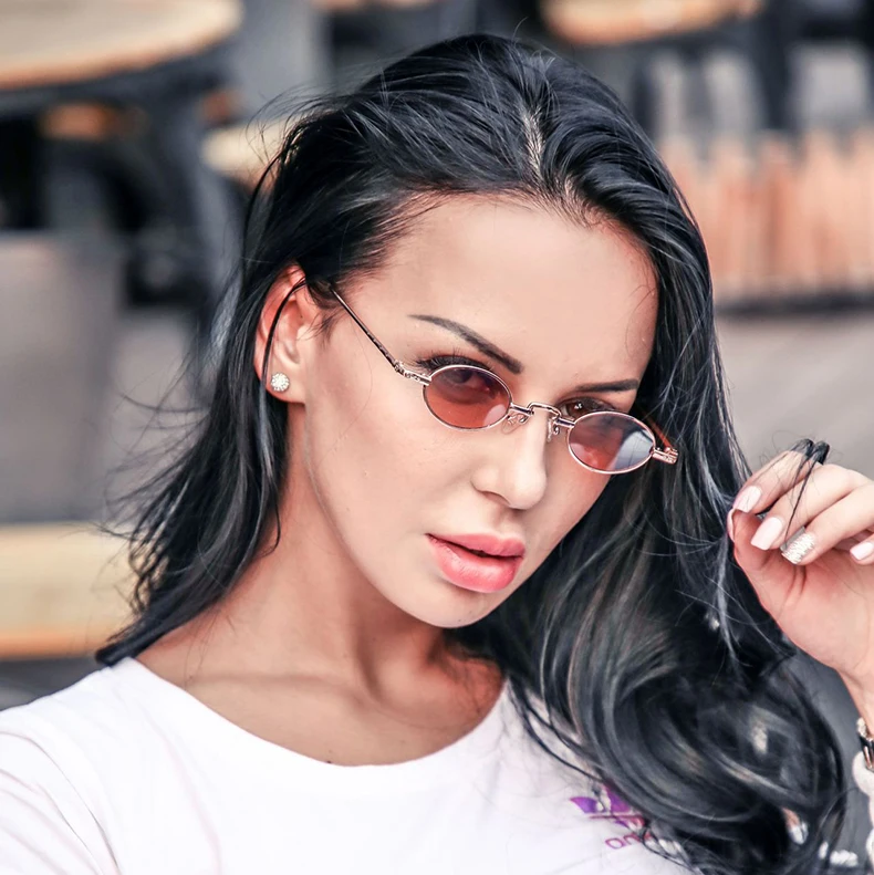 JackJad модные трендовые тонкие овальные металлические оправы стимпанк Солнцезащитные очки маленькие крутые винтажные брендовые дизайнерские солнцезащитные очки Oculos De Sol 22020