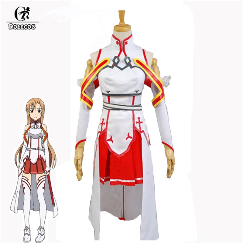 Костюм для косплея ROLECOS Женский аниме искусство меча онлайн полный белый