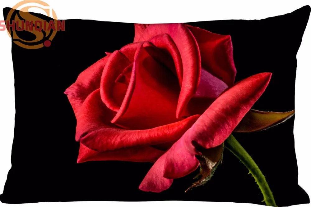 Популярные красивые красные розы прямоугольные подушки Чехол На Молнии