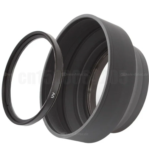 Резиновая бленда для объектива 2 в 1 49 52 55 58 62 67 72 77 мм + УФ фильтр Canon Nikon Sony Alpha A200 A300