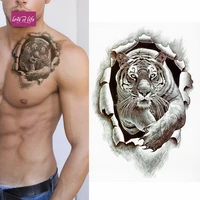tiger burst temporary tattoo 3d realistic waterproof transfer mens womens