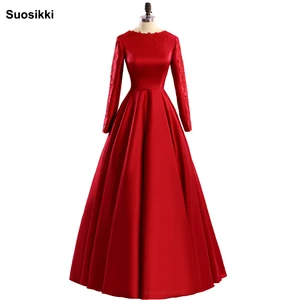 Красное вечернее платье с длинным рукавом, мусульманское официальное вечернее платье для выпускного вечера, платье для официальной вечеринки zuhair murad размера плюс, бесплатная доставка