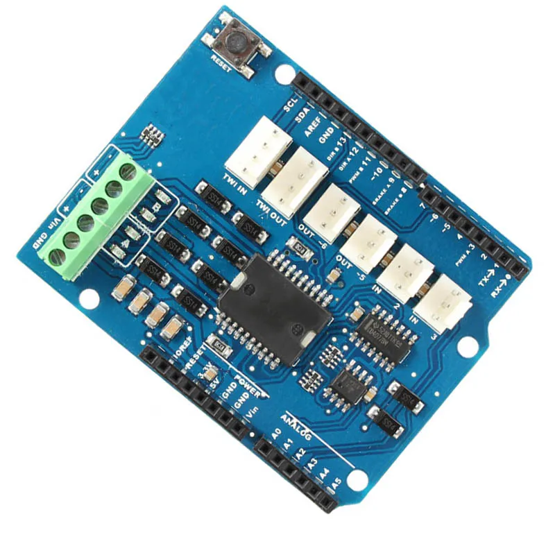 L298P 4A Двухканальный драйвер двигателей модуль Щит двигателя R3 для Arduino 5V ~ 12V