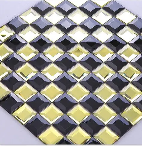 Черное золото 5 краев кристалл бриллиант зеркальная стеклянная мозаичная плитка