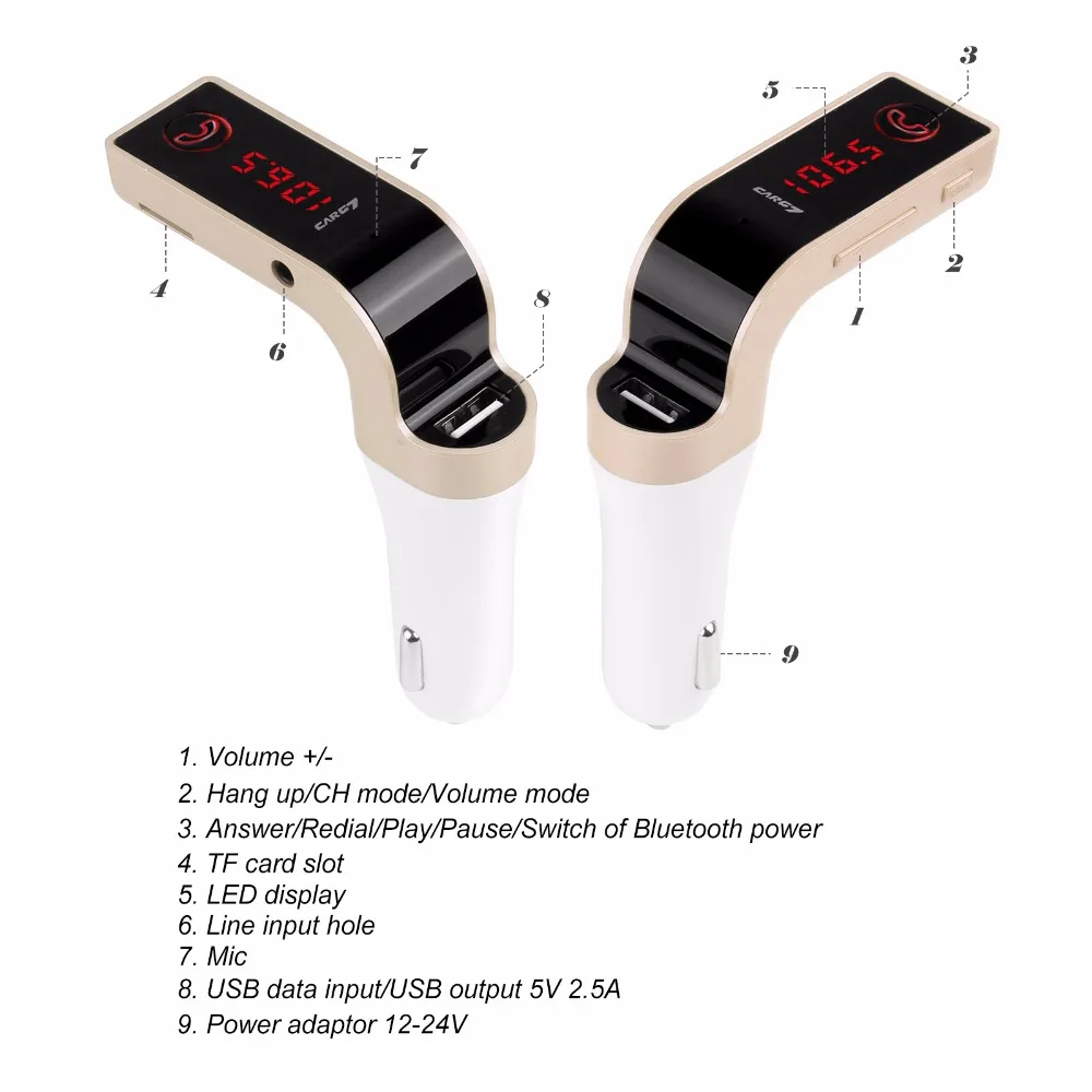 Беспроводной музыкальный плеер MP3 LCD Bluetooth аудио передатчик FM гарнитура микрофон