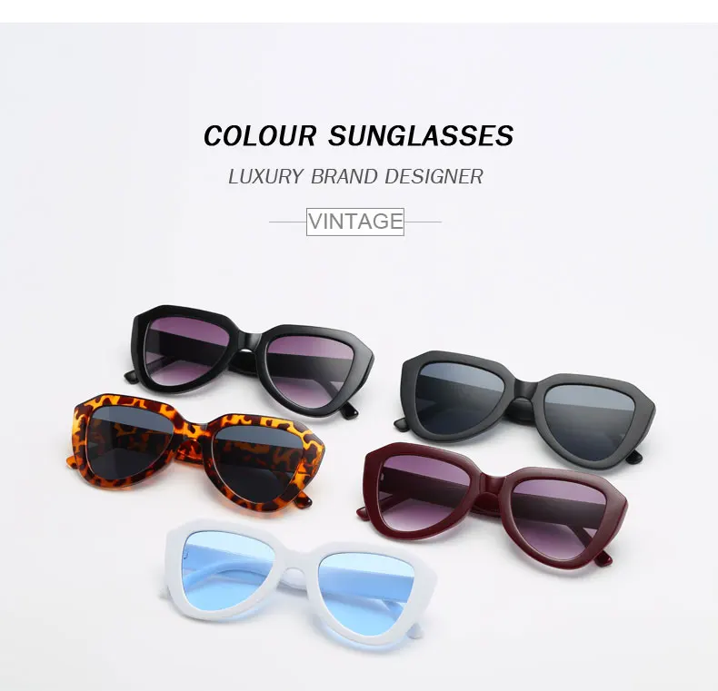 Owl City Vintage Women Sunglasses Triangle Black Ladies Sunglass Retro Men Eyewear Gradient Lens Cat Eye Sun Glasses UV400