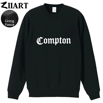BLACK Compton Готический шрифт хип-хоп рэп Пара Одежда женщина подросток девушка флисовый пуловер Кофты ZIIART - Цвет: BLACK