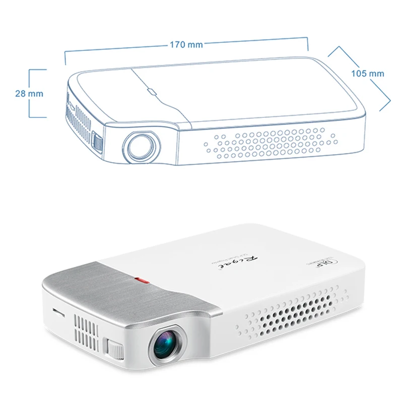 Gigxon DLP 2D/3D Android 150 Ansi lumens портативный проектор Беспроводная Система домашнего