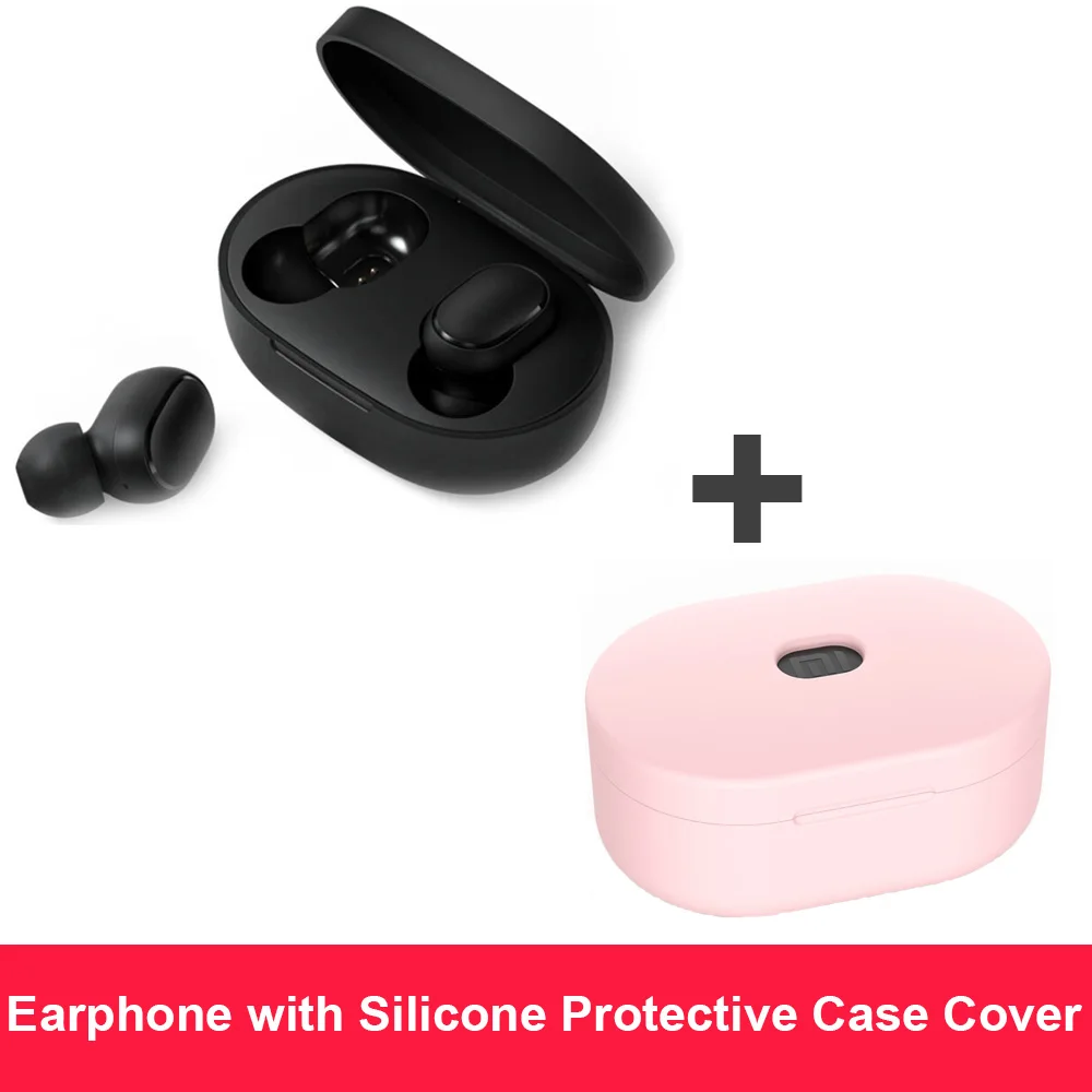 add pink case Xiaomi Redmi Airdots TWS беспроводные Bluetooth наушники или чехол, стерео бас Голосовое управление Bluetooth 5,0 шумоподавление управление - Цвет: add pink case