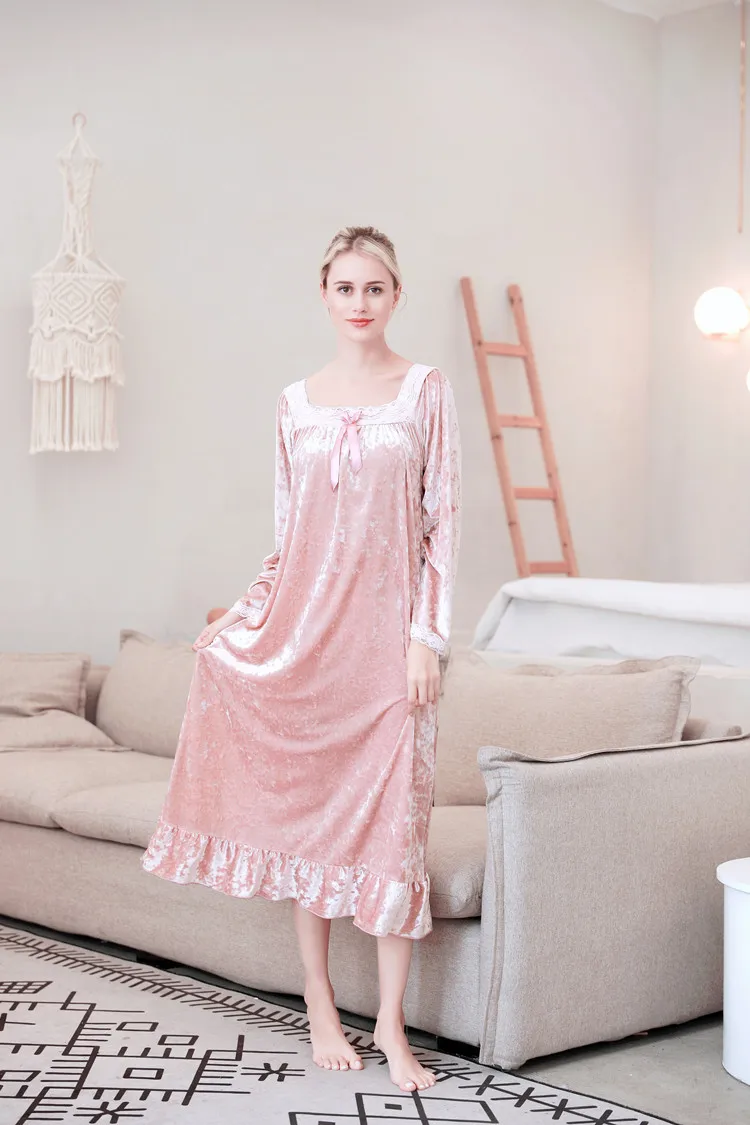 Fdfklak M-XXL, плюс размер, осенняя новинка, женская ночная рубашка, ночная рубашка, Женское ночное белье, сексуальное ночное белье, платье для сна, Q1538