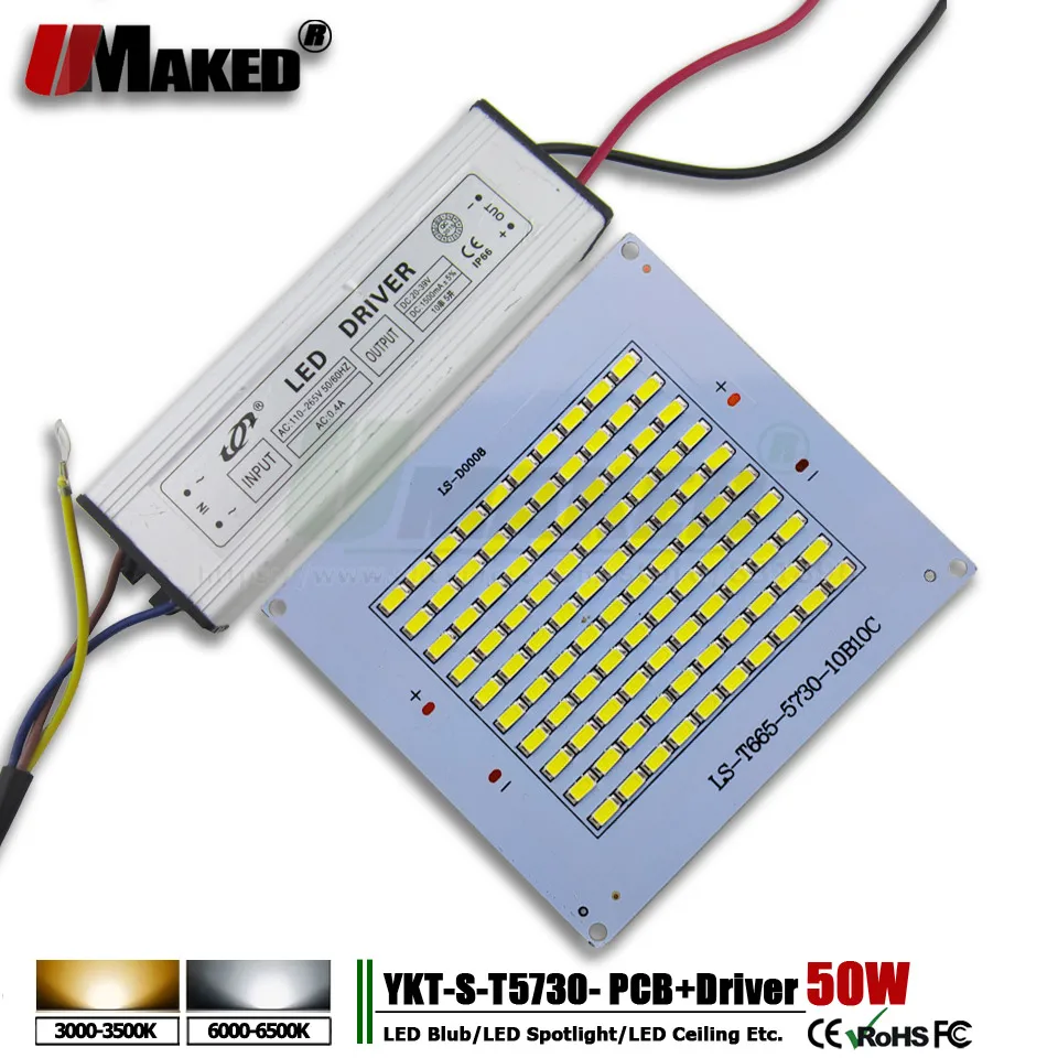 Светодиодный прожектор 2 шт. 220 В перем. Тока pcb + драйвер 50 Вт 5500лм SMD5730|floodlight 50w|50w
