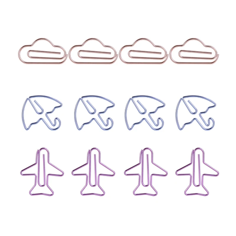 Креативный металлический зажим для бумаги скрепки самолет клип сердце любовь