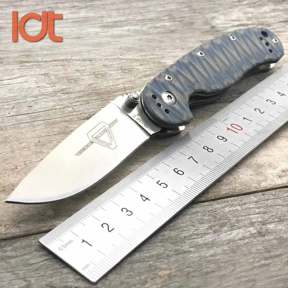 Blue Handle LDT Мини Крыса модель 2 складной нож AUS-8 лезвие G10 сталь Ручка шарикоподшипник тактические ножи кемпинг охотничий нож открытый инструмент - Цвет: Blue Handle