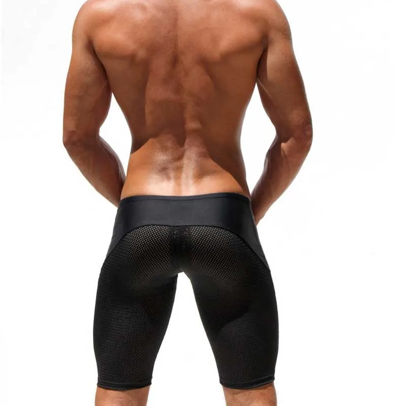 Сексуальные сетчатые колготки для бега Мужская брендовая спортивная одежда из