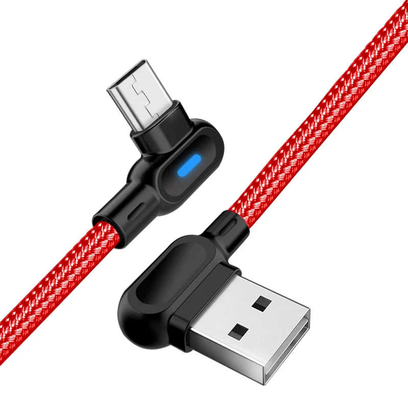 Red For Micro Олаф 90 градусов микро USB кабель 1 м 2 м Быстрая Зарядка Синхронизация данных USB кабель зарядного устройства для samsung Xiaomi huawei htc LG кабель для телефона Android - Цвет: Red For Micro