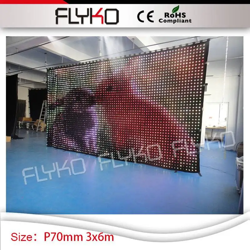 

3m high by 6m width pro lighting bar party decorations led curtain nighclub booth P70mm