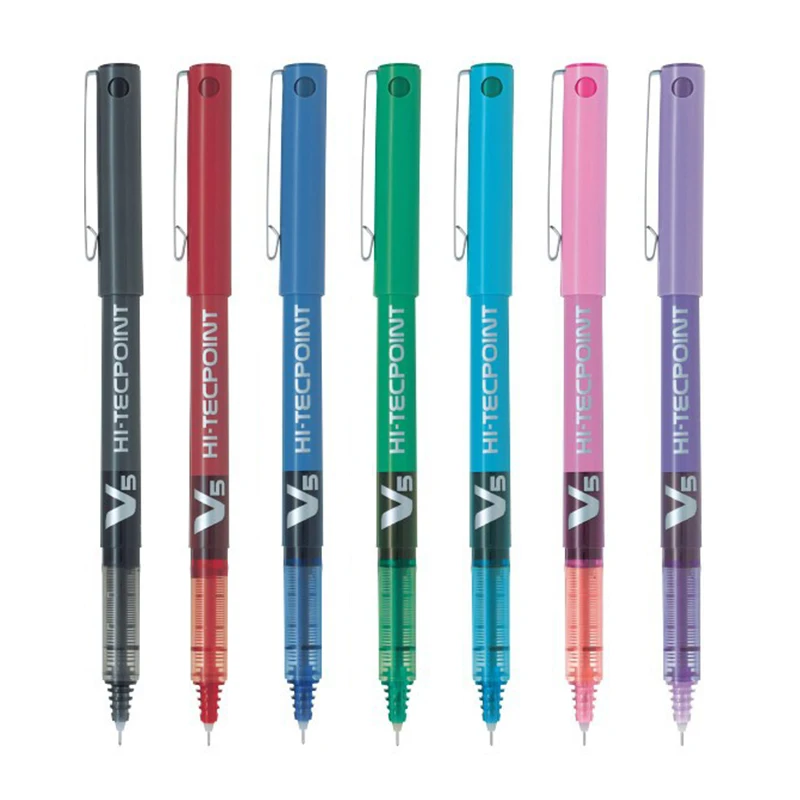 

1pcs/lot Japan Pilot V5 Liquid Ink Pen 0.5mm 7 Colors to Choose BX-V5 standard pen office and school stationery style