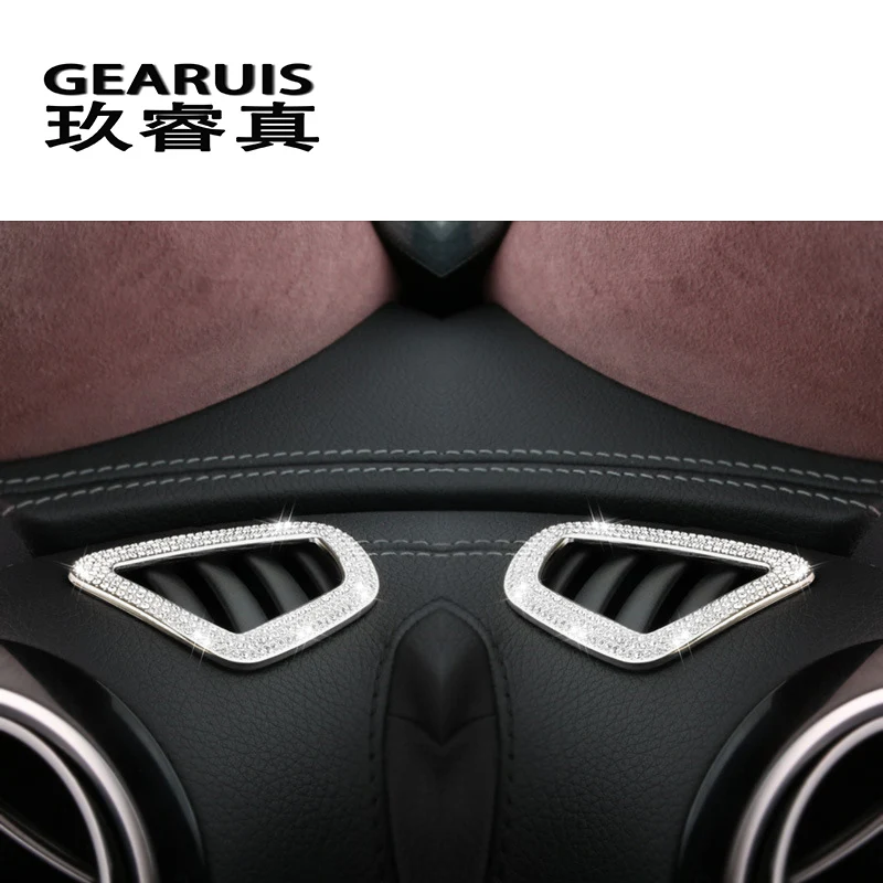 

Car styling front air outlet of the air conditioner accessories metal diamond Stickers Cover Trim For Mercedes Benz E Class W213