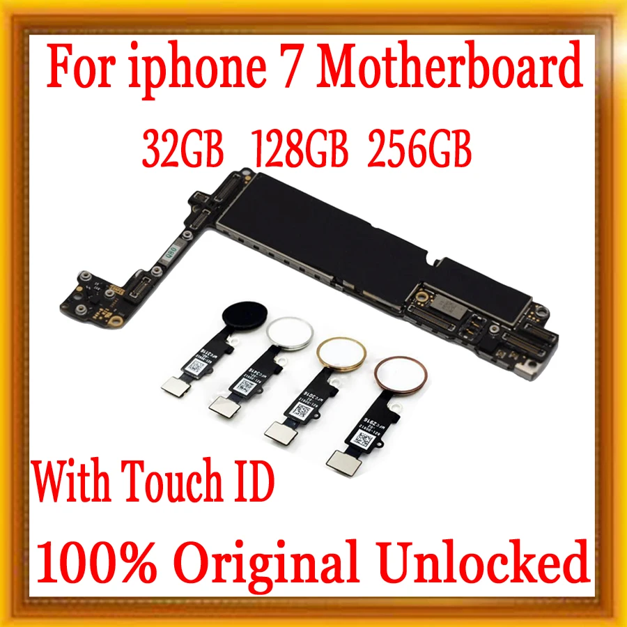 32 ГБ/128 ГБ/256 ГБ для iphone 7 материнская плата с Touch ID/без Touch ID, оригинальная разблокированная материнская плата для iphone 7